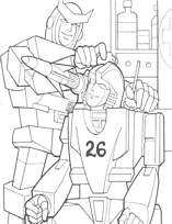 coloriage transformers en plein nettoyage